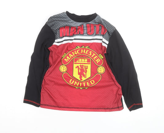 Manchester United Boys Red Long Sleeve Football T-Shirt 9-10 Years