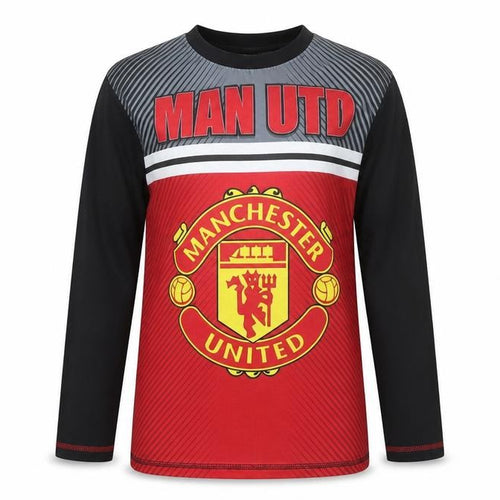 Manchester United Boys Red Long Sleeve Football T-Shirt 9-10 Years