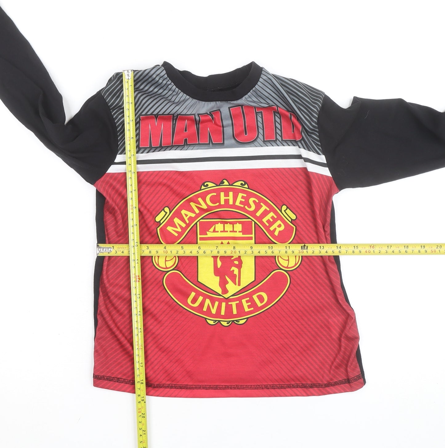 Manchester United Boys Red Long Sleeve Football T-Shirt 9-10 Years