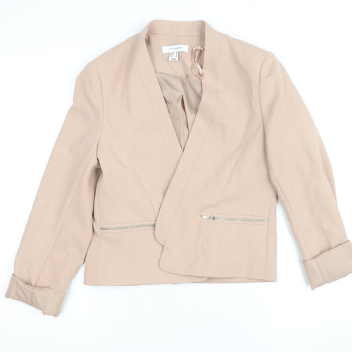 Atmosphere Women Beige Size 10 Blazer Jacket with Zip Pockets