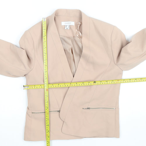 Atmosphere Women Beige Size 10 Blazer Jacket with Zip Pockets