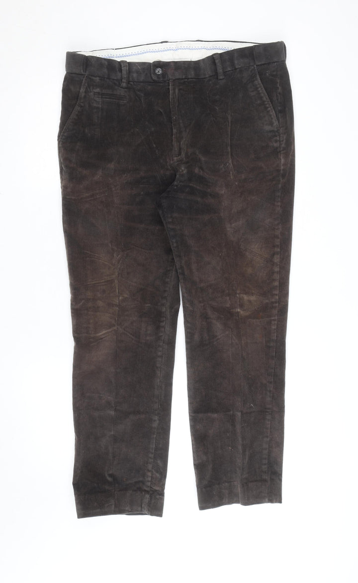 Dunnes Stores Men's Brown Corduroy Chino Trousers 38W 31L