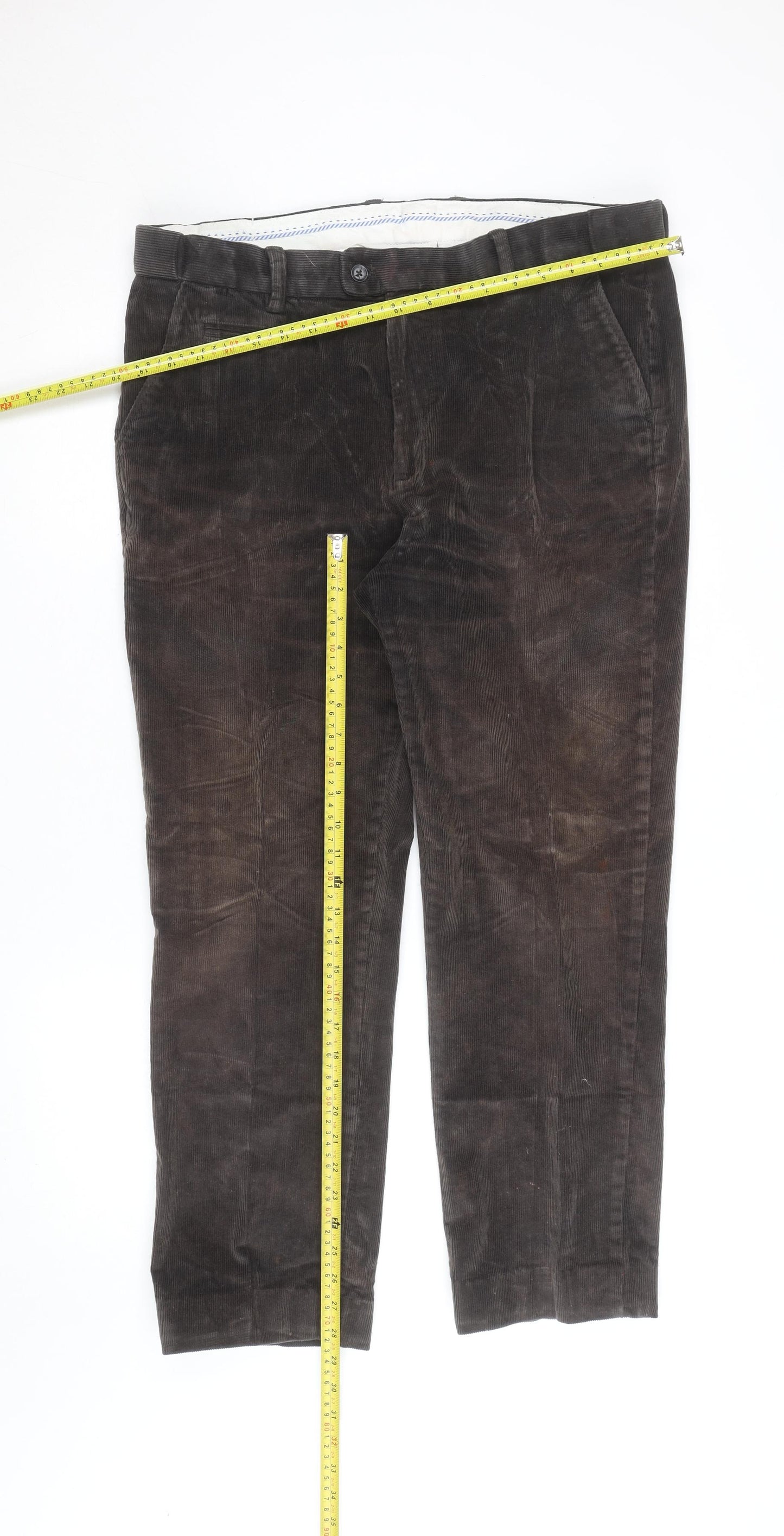 Dunnes Stores Men's Brown Corduroy Chino Trousers 38W 31L