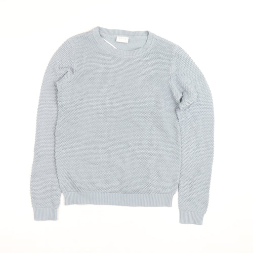 Vila Women’s Grey Knit Crew Neck Long Sleeve Pullover Jumper XS