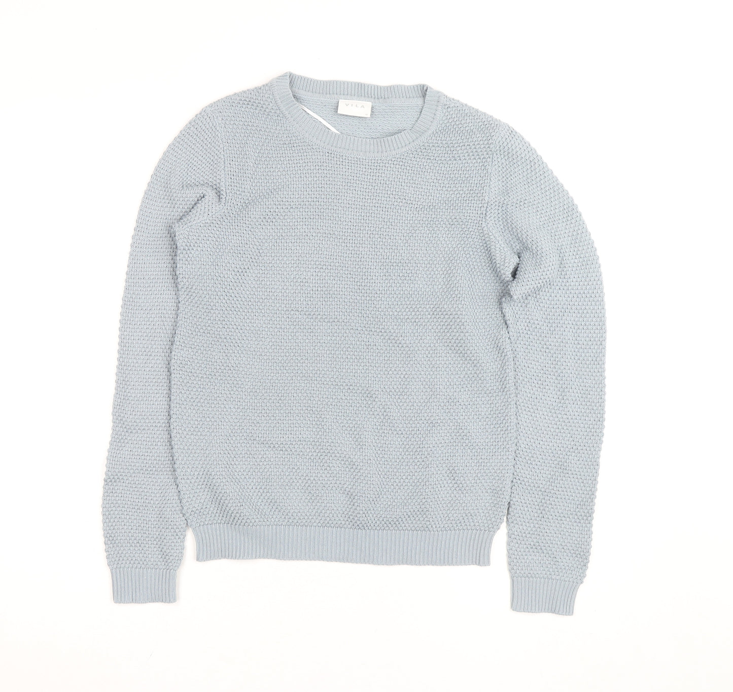 Vila Women’s Grey Knit Crew Neck Long Sleeve Pullover Jumper XS