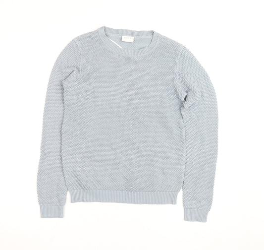 Vila Women’s Grey Knit Crew Neck Long Sleeve Pullover Jumper XS