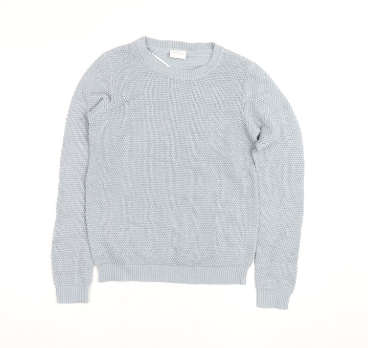 Vila Women’s Grey Knit Crew Neck Long Sleeve Pullover Jumper XS