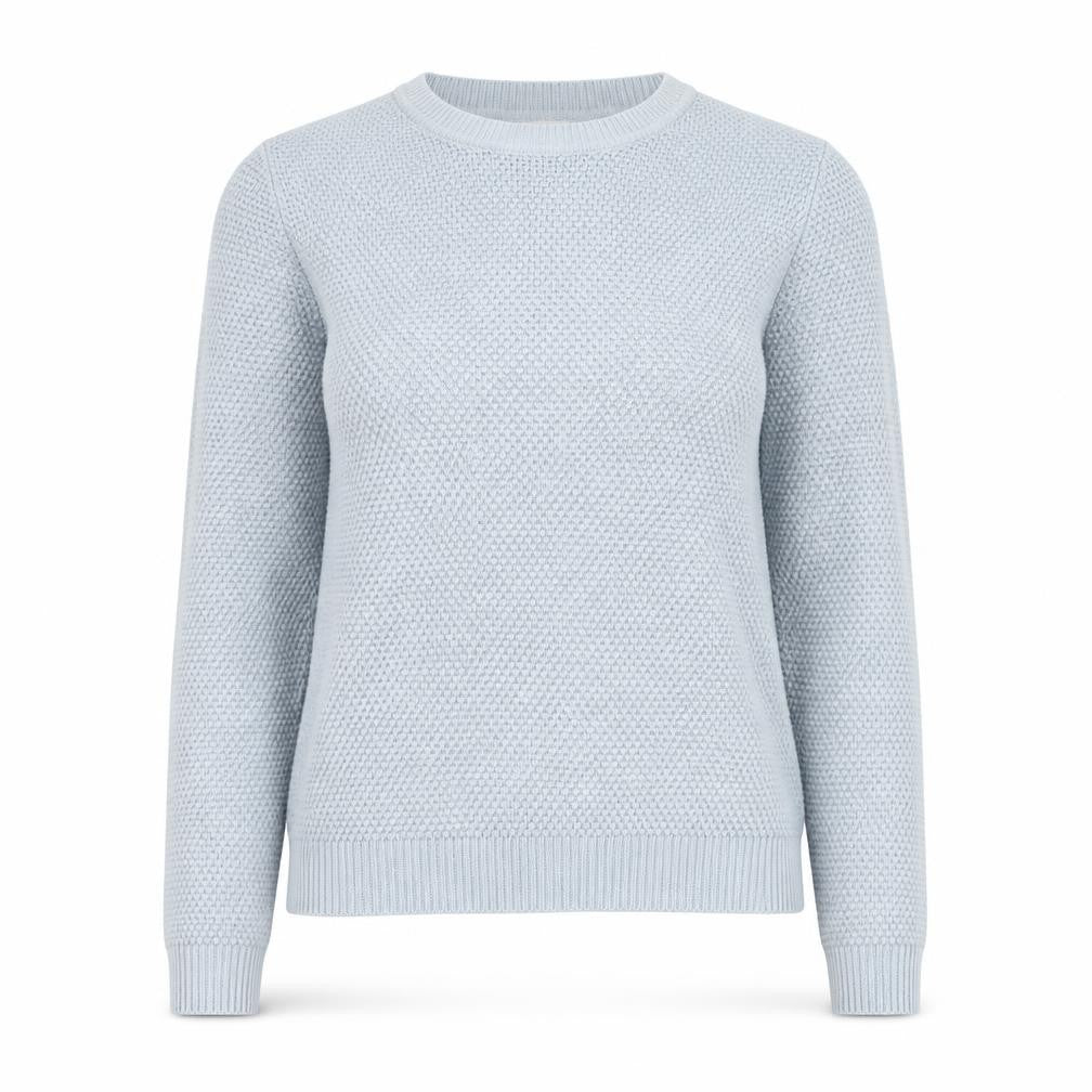 Front view of VILA Women’s Grey Knit Crew Neck Long Sleeve jumper XS