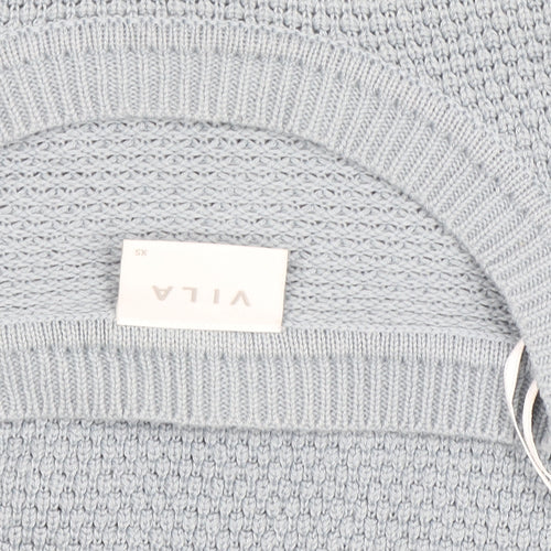 Vila Women’s Grey Knit Crew Neck Long Sleeve Pullover Jumper XS