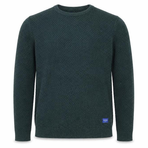 Jack & Jones Mens Green Cotton Knit Crew Neck Jumper Size M