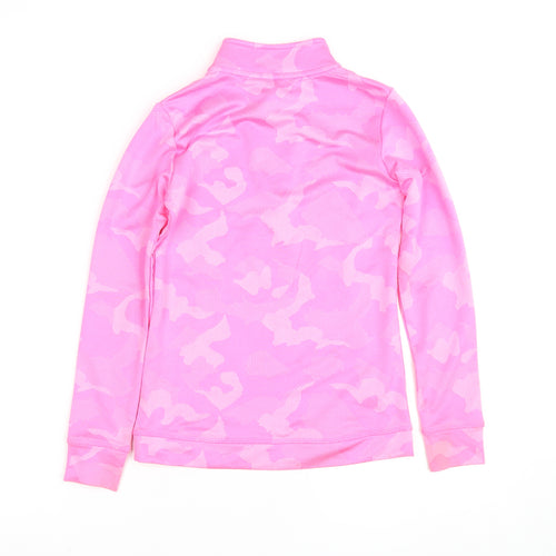 Dunnes Stores Girls Pink Camouflage 1/4 Zip Activewear Track Jacket 9-10 Years