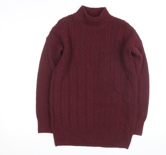 Dunnes Stores Women's Red Cable-Knit Roll Neck Jumper XS