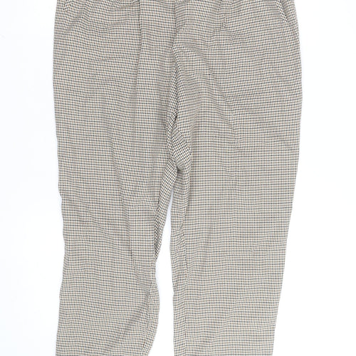 Primark Women’s Brown Check Paperbag Trousers Size 16