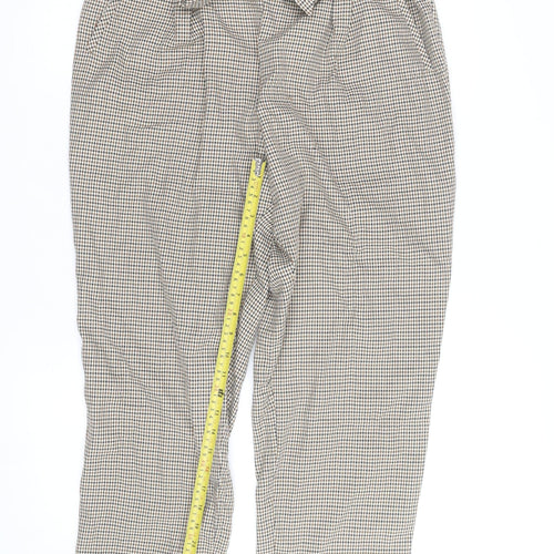 Primark Women’s Brown Check Paperbag Trousers Size 16