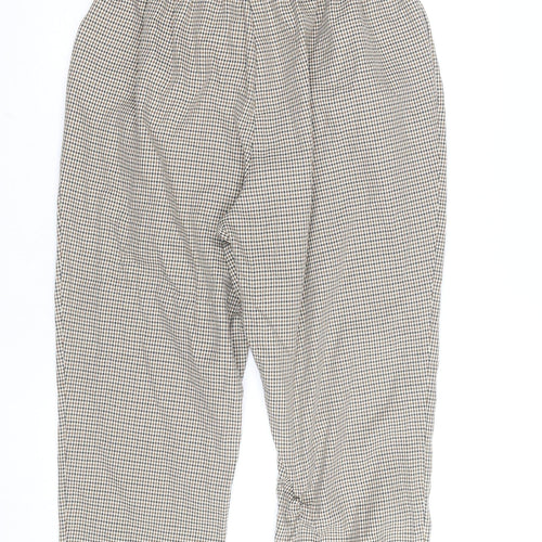 Primark Women’s Brown Check Paperbag Trousers Size 16