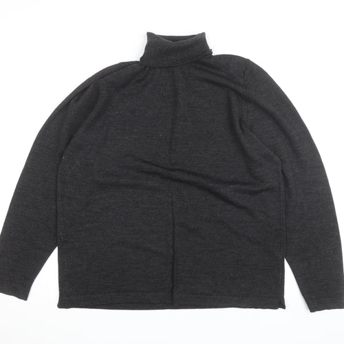 St. Bernard Women’s Grey Roll Neck Lambswool Jumper Size 14-16
