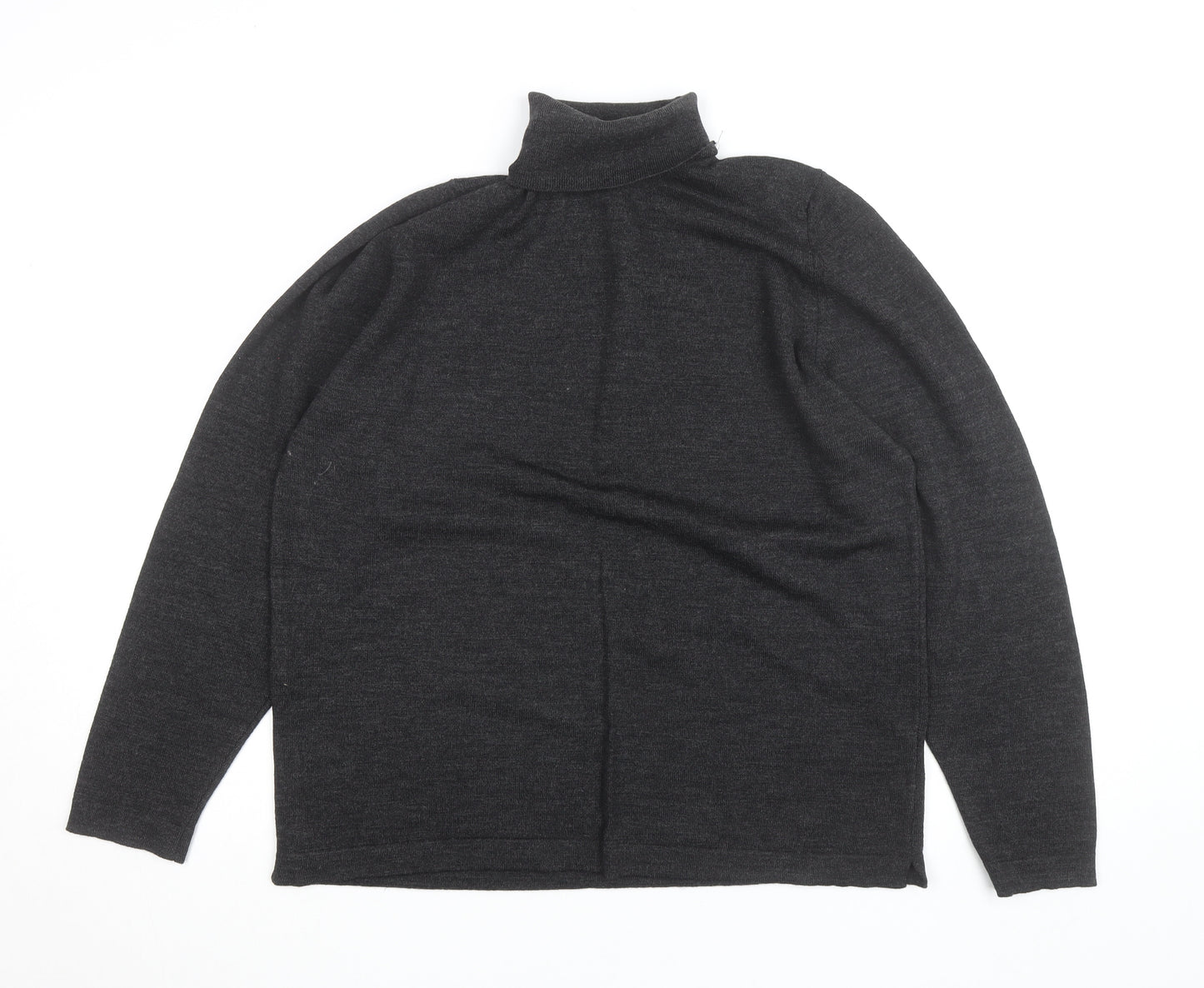 St. Bernard Women’s Grey Roll Neck Lambswool Jumper Size 14-16