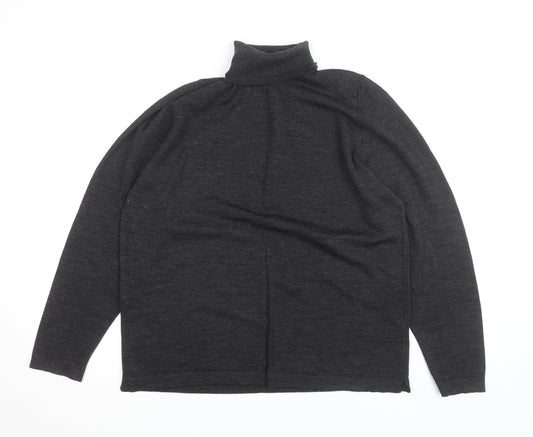 St. Bernard Women’s Grey Roll Neck Lambswool Jumper Size 14-16