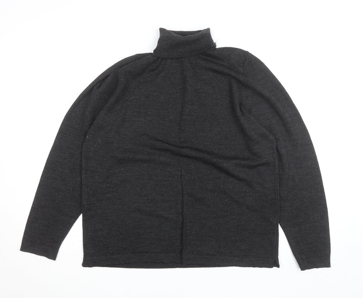 St. Bernard Women’s Grey Roll Neck Lambswool Jumper Size 14-16
