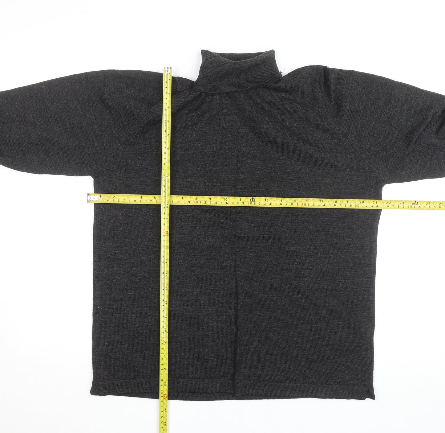 St. Bernard Women’s Grey Roll Neck Lambswool Jumper Size 14-16