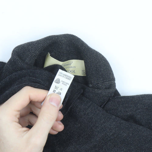 St. Bernard Women’s Grey Roll Neck Lambswool Jumper Size 14-16