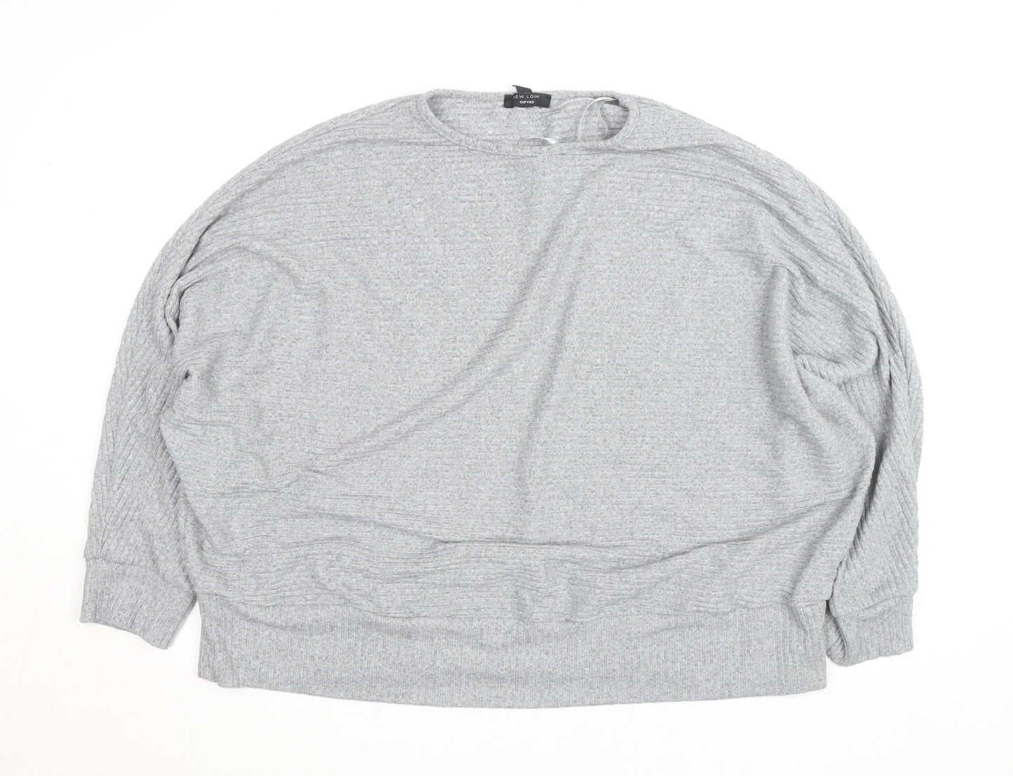 New Look Women’s Grey Plus Size 24 Curves Knit Pullover Jumper