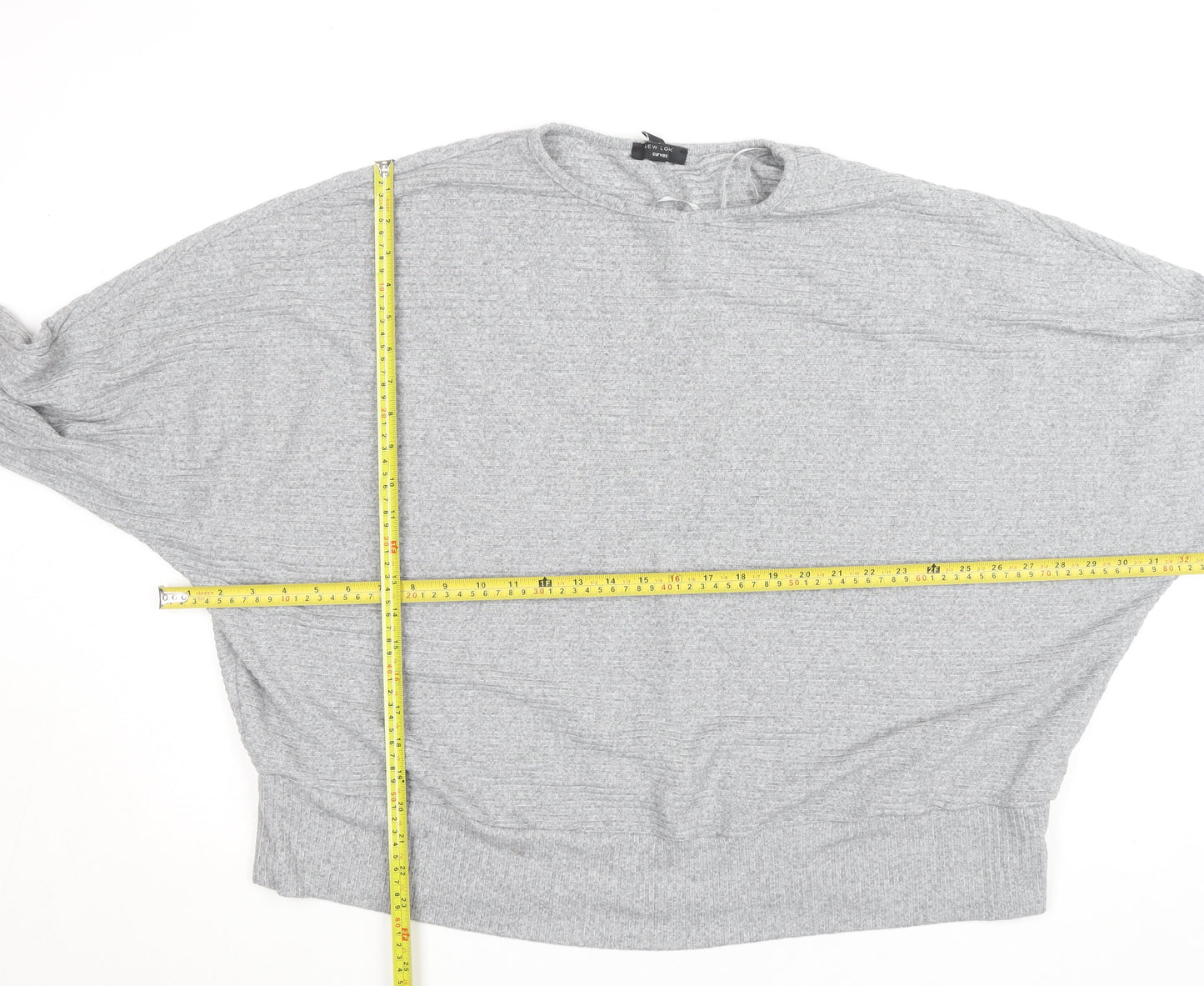 New Look Women’s Grey Plus Size 24 Curves Knit Pullover Jumper