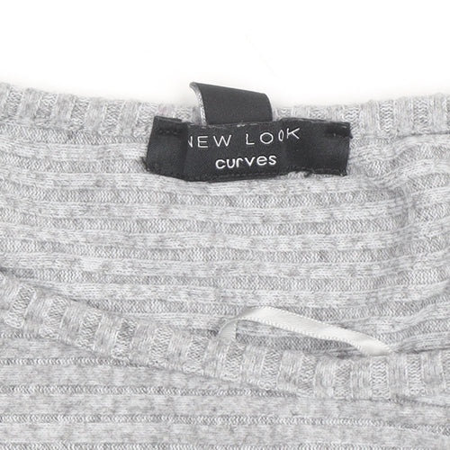 New Look Women’s Grey Plus Size 24 Curves Knit Pullover Jumper