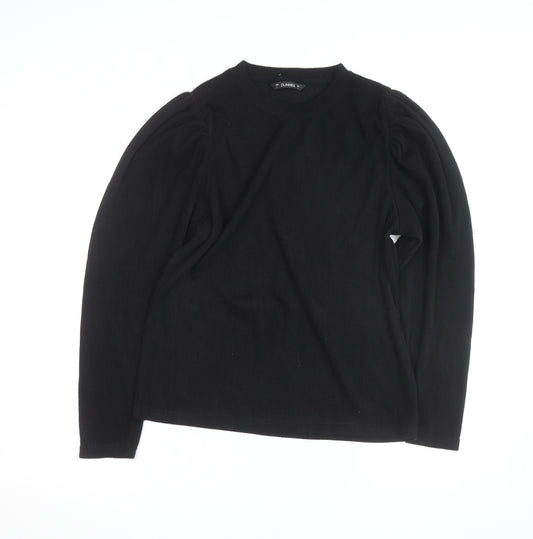 Dunnes Stores Women’s Black Puff Sleeve Crew Neck Pullover Jumper L