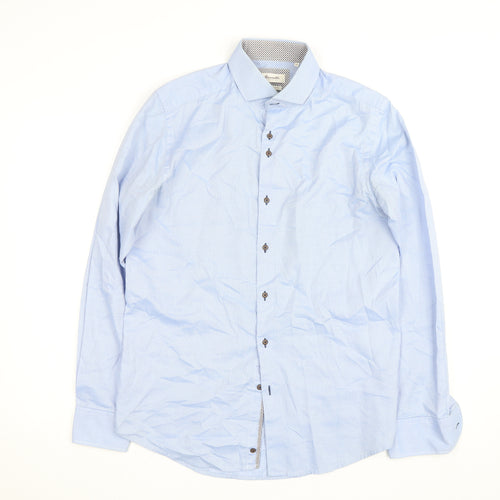 Marnelli Sartoria Men's Blue Regular Fit Long Sleeve Cotton Shirt M