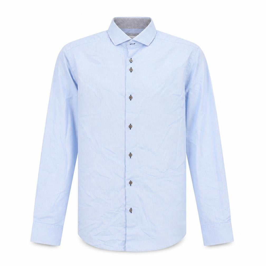 Marnelli Sartoria Men's Blue Regular Fit Long Sleeve Cotton Shirt M