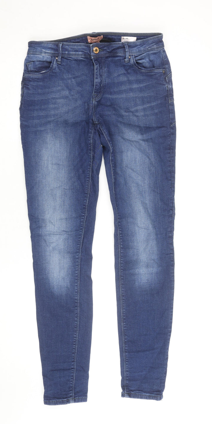 ONLY Women's Blue Regular Fit Skinny Jeans Size 14