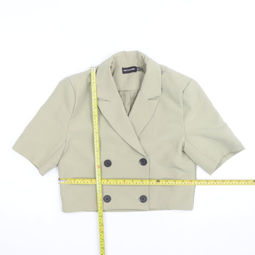 PrettyLittleThing Women's Beige Cropped Blazer Size 8