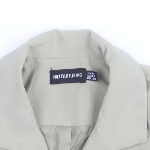 PrettyLittleThing Women's Beige Cropped Blazer Size 8