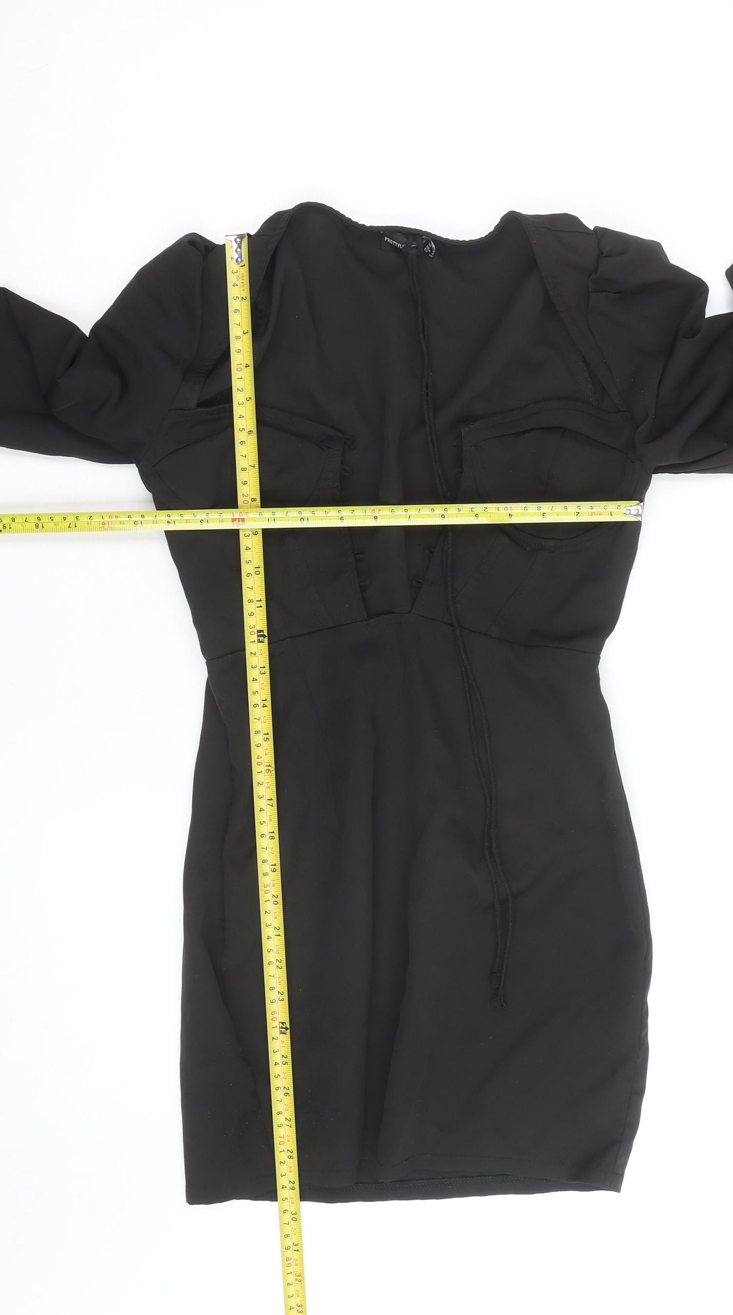 PrettyLittleThing Women’s Black Size 8 Long Sleeve Bodycon Mini Dress