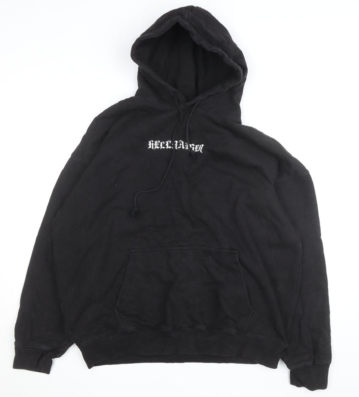 Brandy Melville Women Black Hellraiser Dragon Print Pullover Hoodie One Size