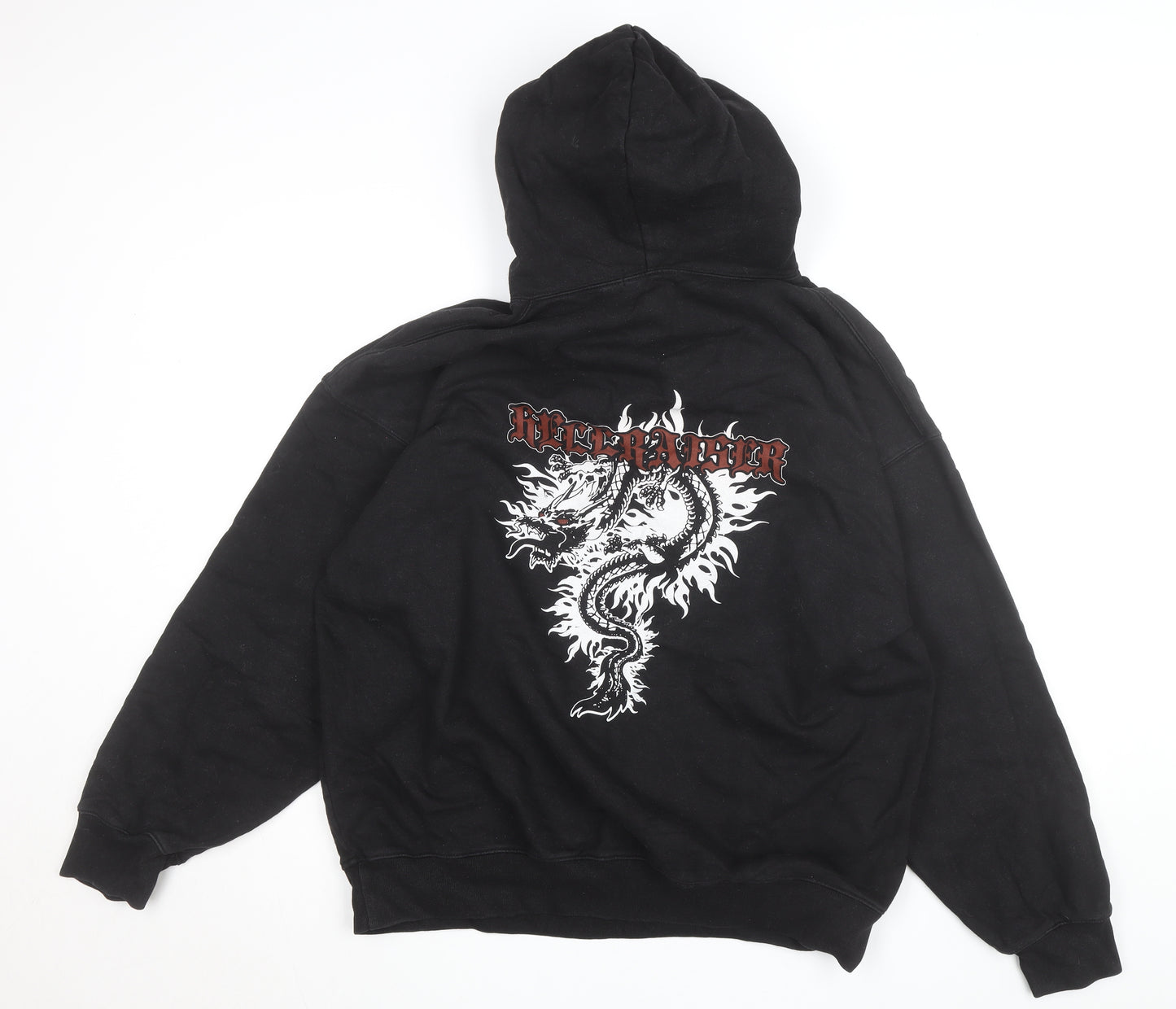 Brandy Melville Women Black Hellraiser Dragon Print Pullover Hoodie One Size
