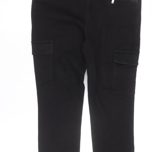 Next Women’s Black Skinny Mid Rise Cargo Trousers Size 14