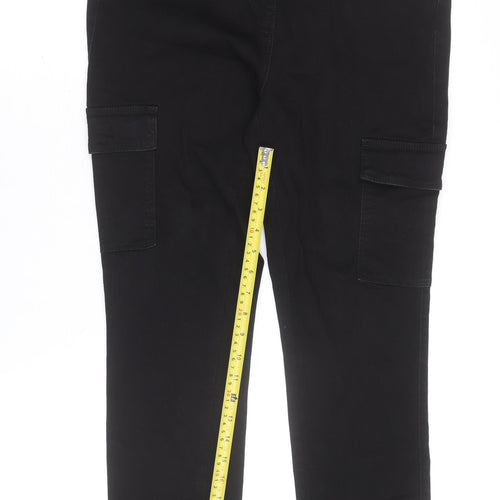 Next Women’s Black Skinny Mid Rise Cargo Trousers Size 14