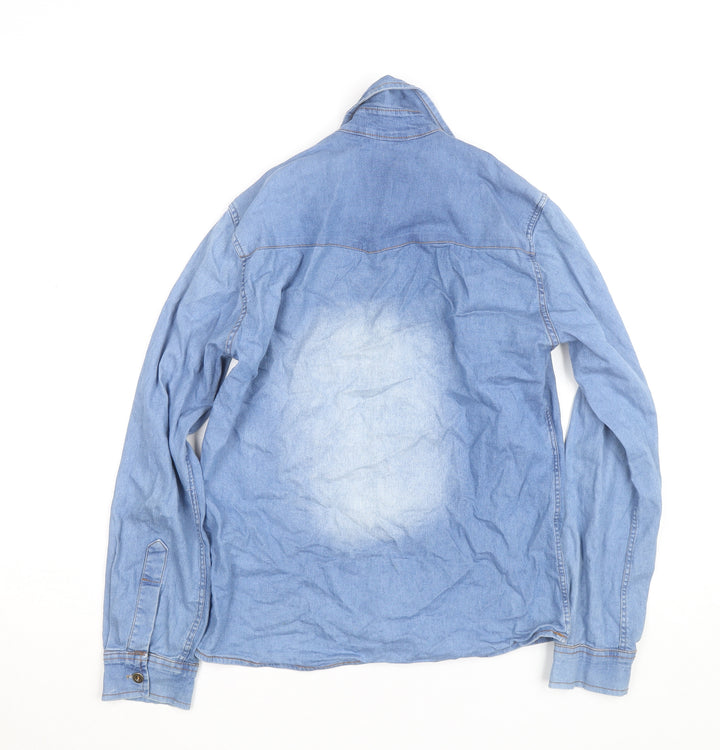 Brink Link Women's Blue Denim Button-Up Shirt Size 14