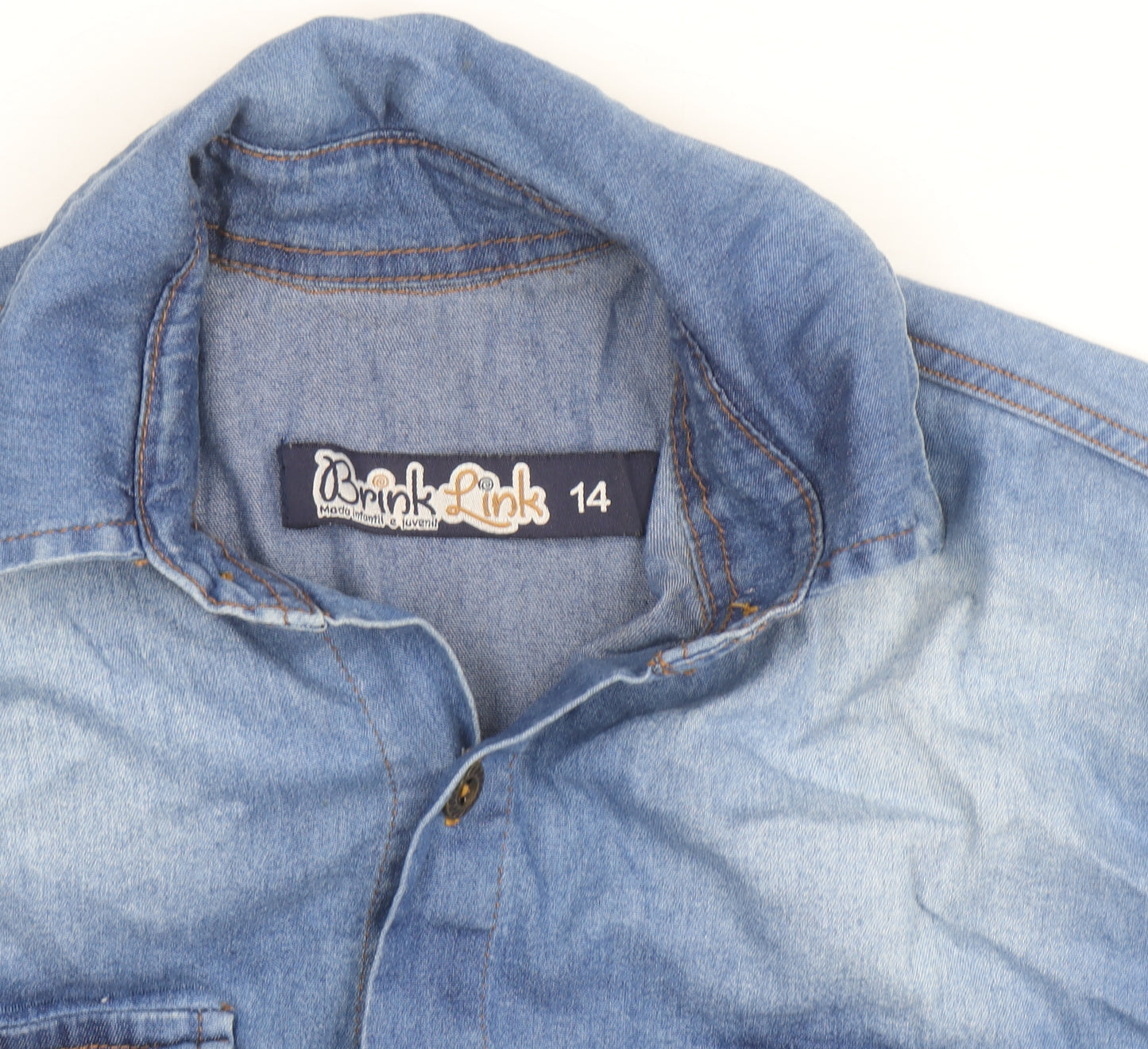 Brink Link Women's Blue Denim Button-Up Shirt Size 14