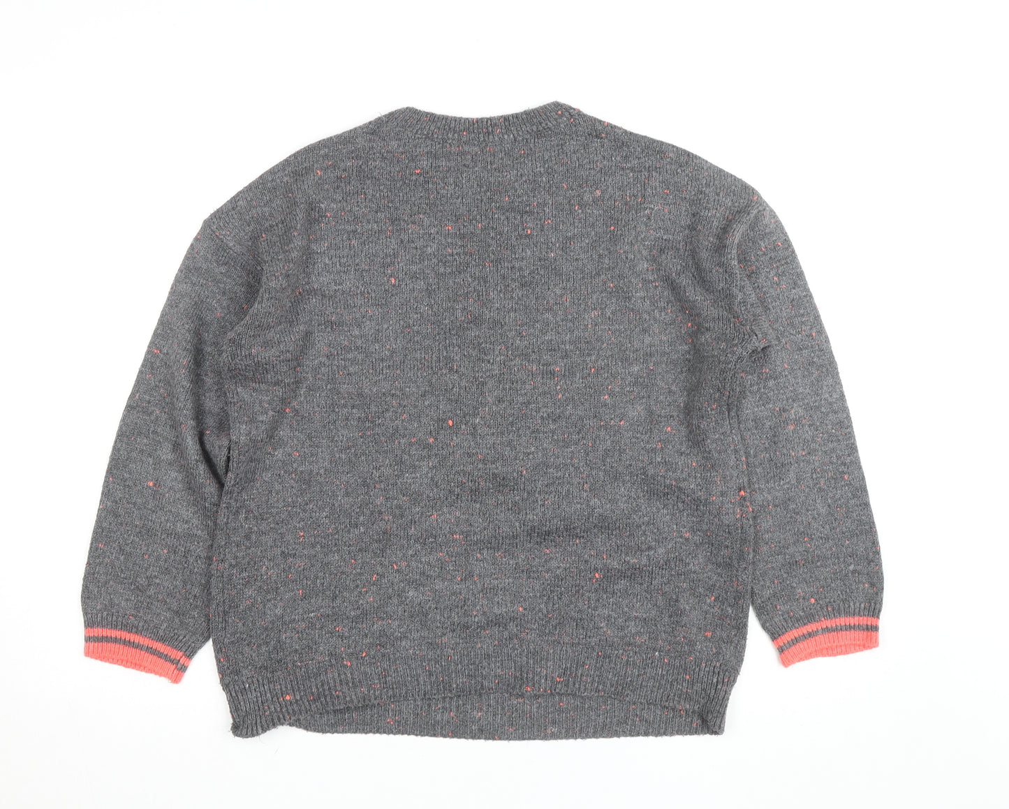 Next Women Grey Star Knit Pullover Jumper Size 10