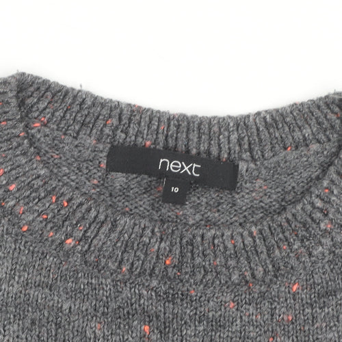 Next Women Grey Star Knit Pullover Jumper Size 10