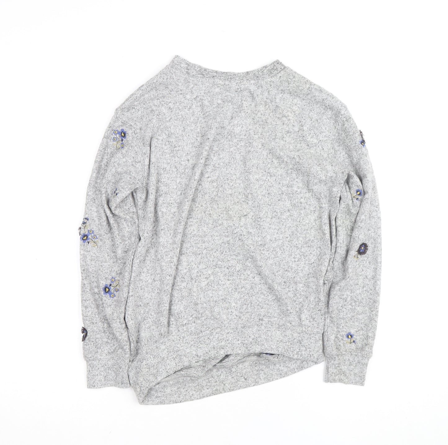 H&M Women Grey Floral Embroidered Maternity Pullover Jumper Size S
