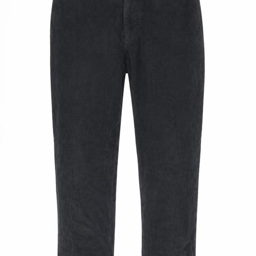 Marks and Spencer Mens Grey Corduroy Trousers 34R Regular Fit