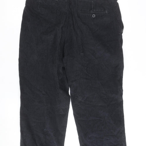 Marks and Spencer Mens Grey Corduroy Trousers 34R Regular Fit