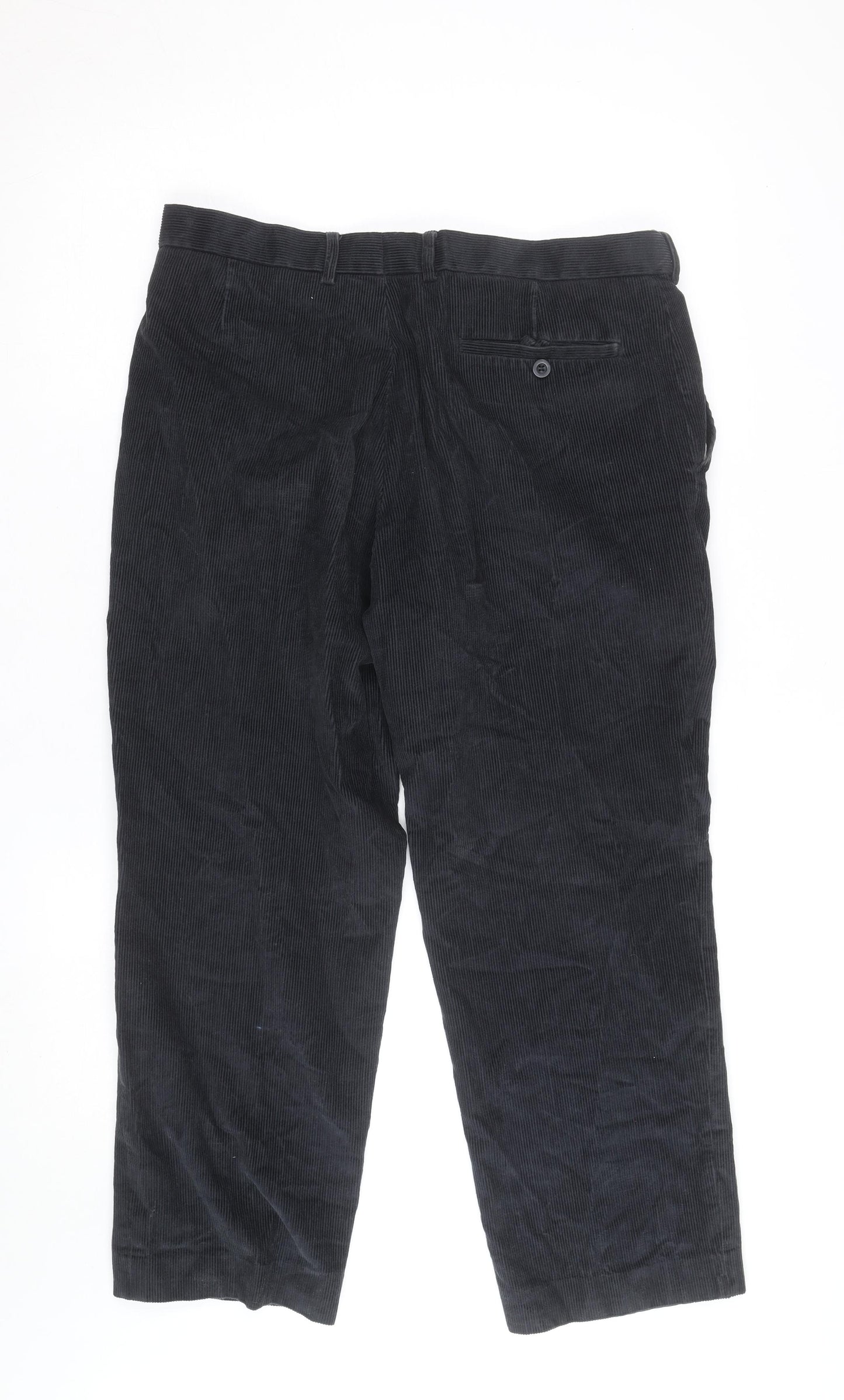 Marks and Spencer Mens Grey Corduroy Trousers 34R Regular Fit