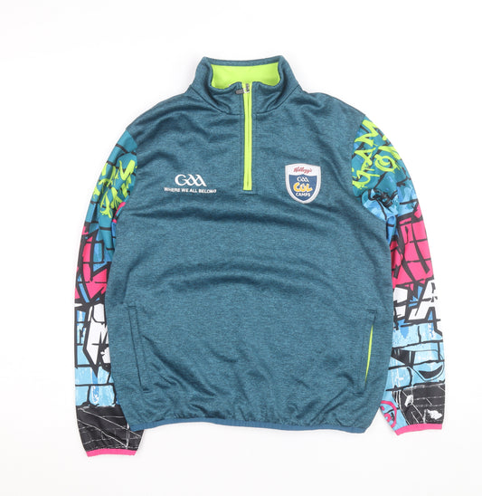 Masita Men’s Blue 1/4 Zip Track Jacket Kellogg’s GAA Cool Camps Size L Polyester