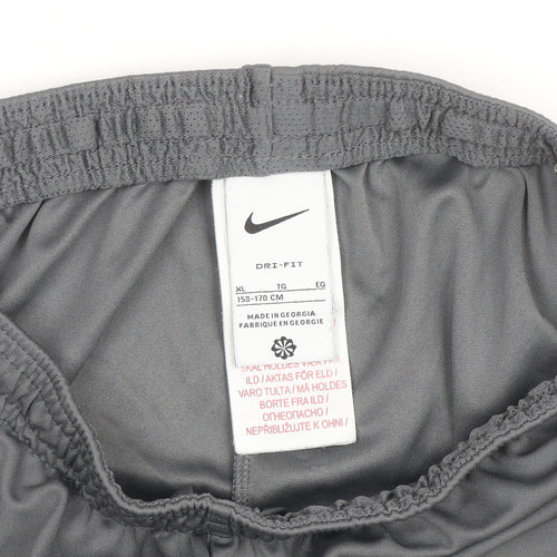 Nike Boys Grey Dri-FIT XL Athletic Shorts with Elastic Waist