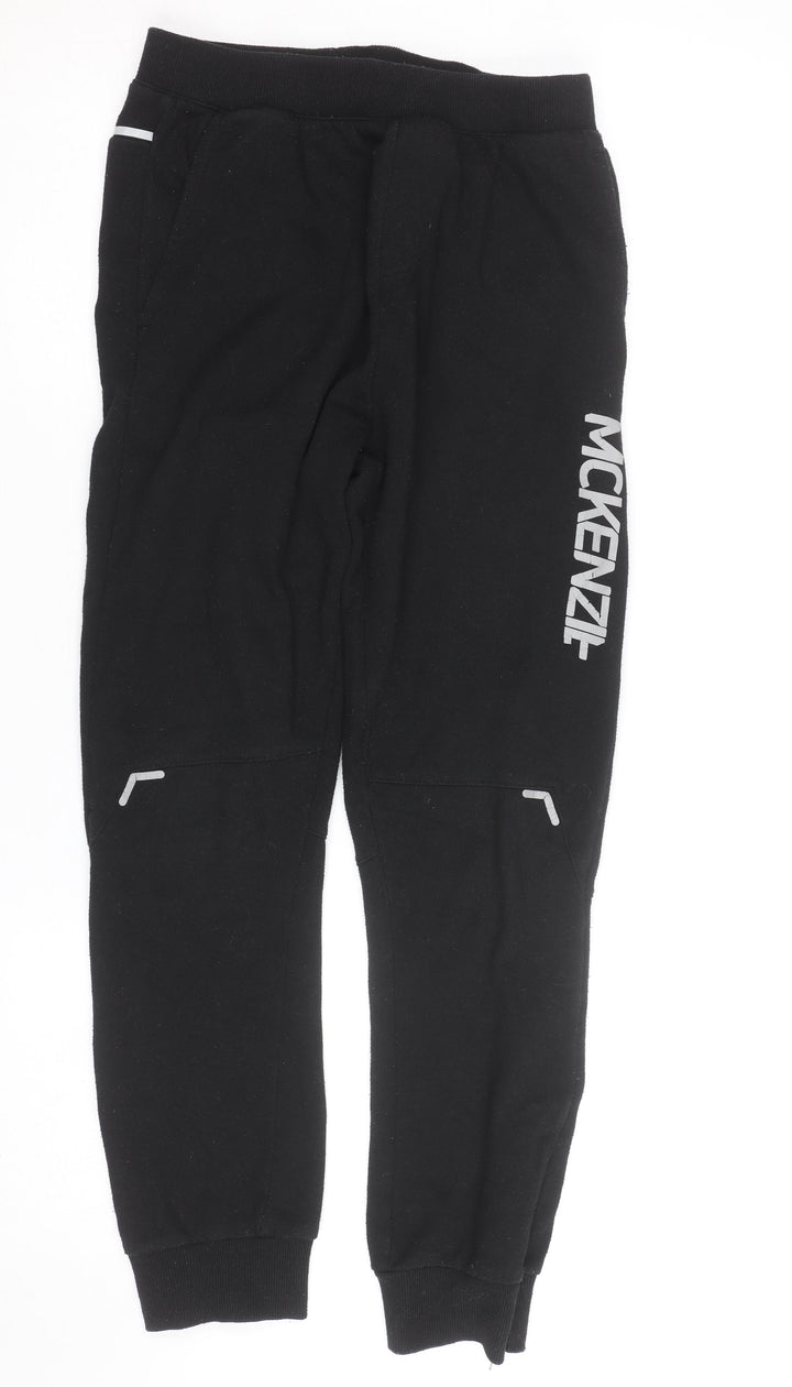 McKenzie Boys Black Jogger Trousers 13-15 Years Fleece Casual Sweatpants